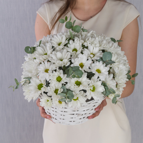 Корзина с хризантемой "Летнее настроение" Размер M арт. 36287/M