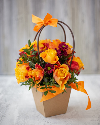 Сумочка из оранжевых кенийских роз. Арт. 5527-О