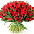 Букет из 101 красного тюльпана (без упаковки) 7335