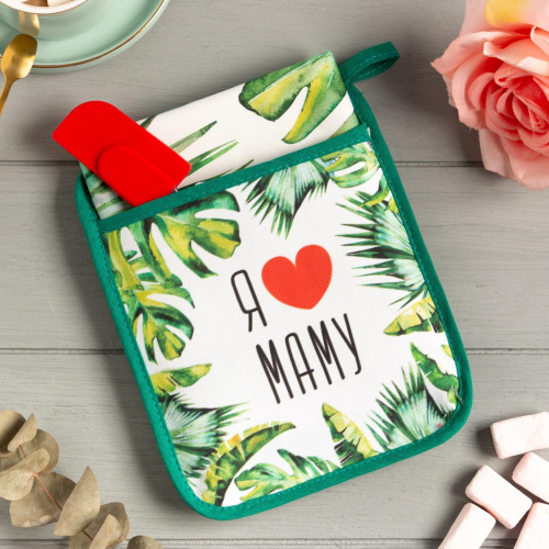 Подарочный набор "Любимой маме" чай, чашка, варенье, прихватка, полотенце арт. 67451